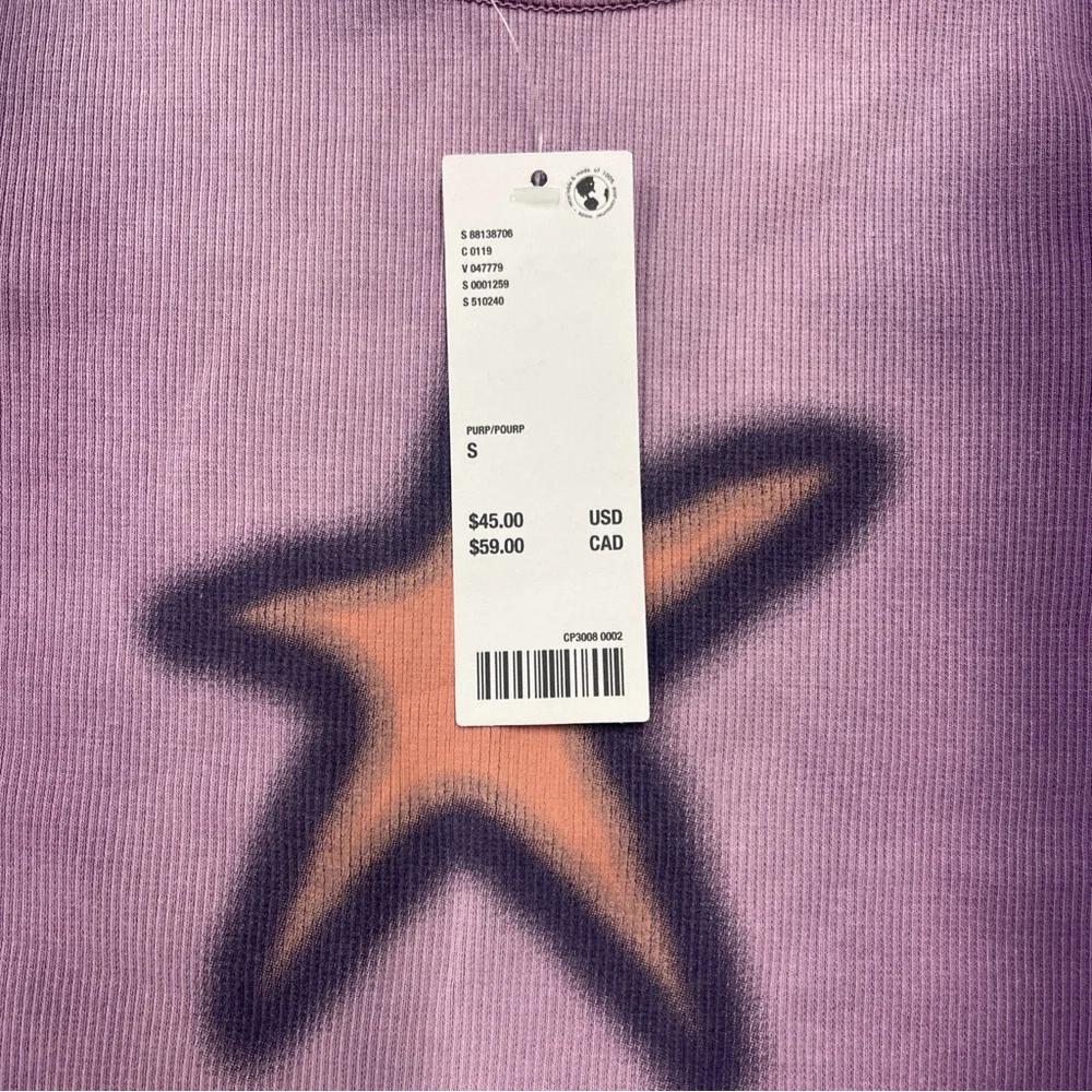 Urban Outfitters Purple Long Sleeve Tee with Orange Star - Picture 3 of 7